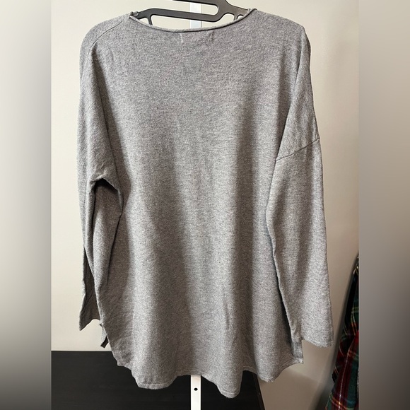 Lovestitch Heather Gray Knit Sweatshirt Women’s Small Oversized EUC - Picture 5 of 7